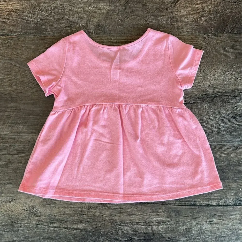 The Children's Place 18-24 Month Baby BUNDLE (2) Pastel Short Sleeve Peplum Tops